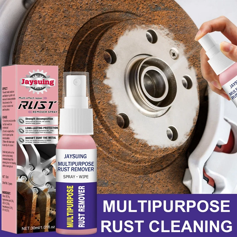 30ML Rust Remover Spray Wheel Cleaner Multifunctional Metal Surface Chrome Paint Stainless Steel Polisher Anti-Rust Agent