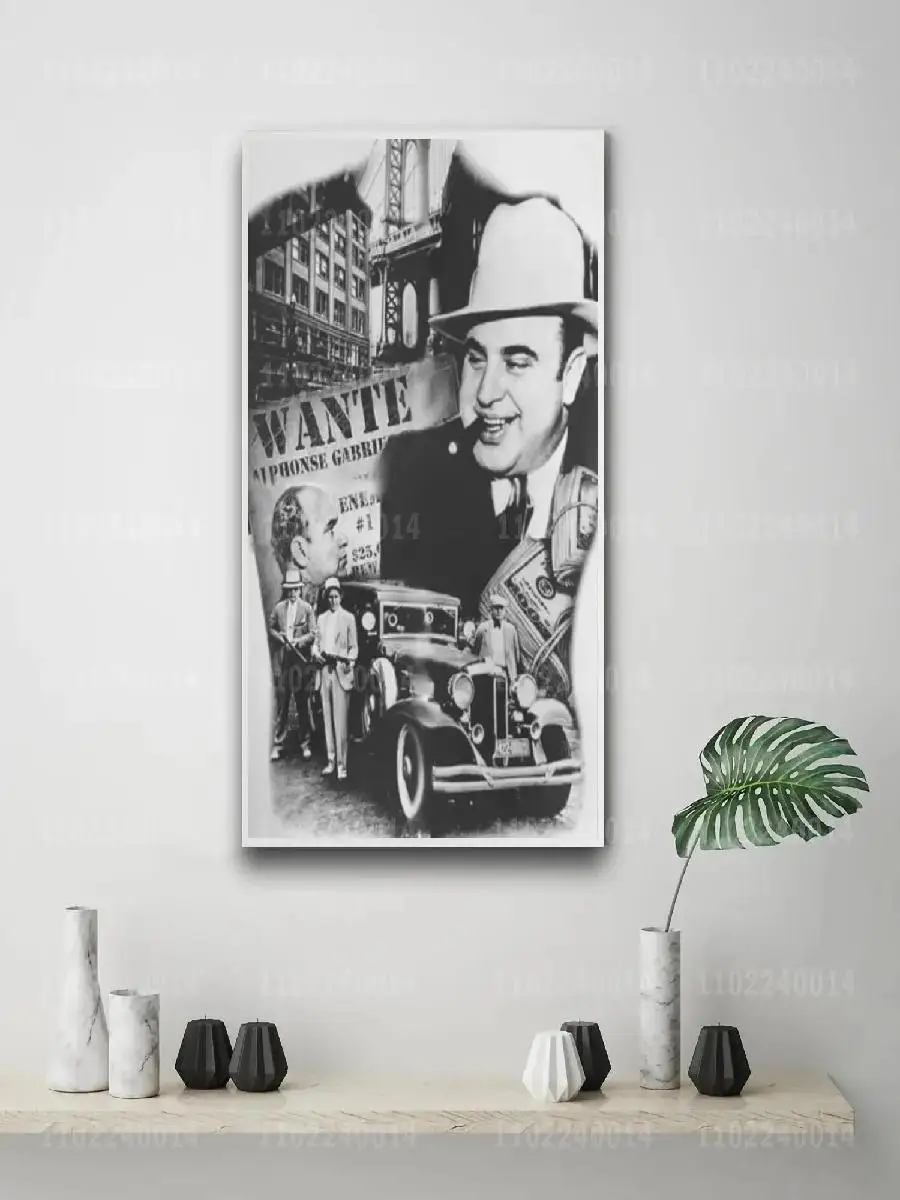 Al Capone X Canvas Poster Vintage Style Decorative Wall Art for Home Bar Cafe Unique Gift Idea
