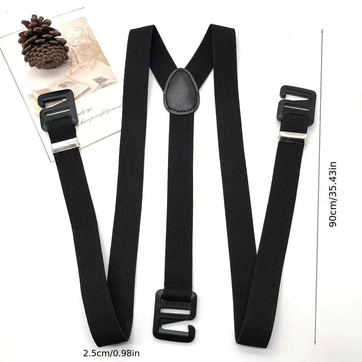 Stilvolle und minimalistische taktische Hosenträger für Erwachsene, 4-Clip-Stretch-Hosenträger mit dreieckigen Schnallen, Hosenträger im Workwear-Stil – Detail 8