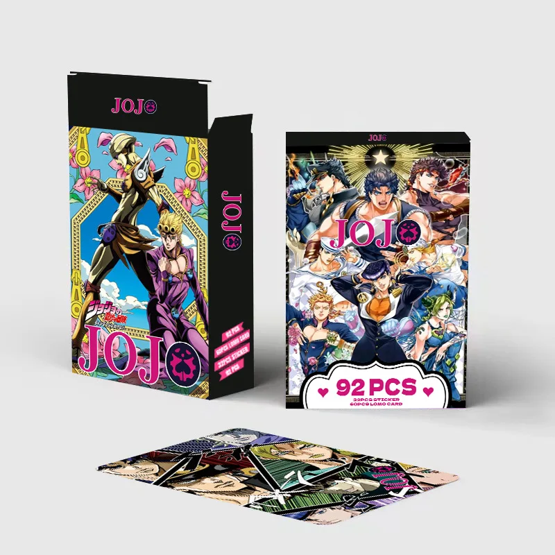 92 pièces/ensemble Anime JoJo's Bizarre Adventure Lomo carte Double face Hd couleur impression photo Collection carte cadeaux autocollants jouets