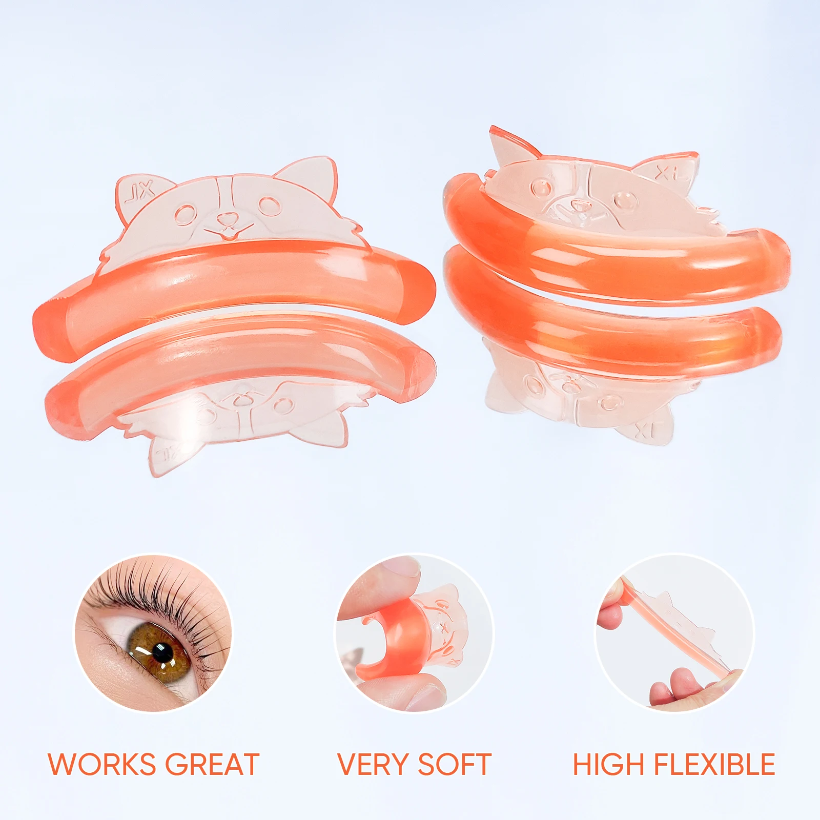 Lomansa 5 Pairs C Curl Silicone Eyelash Perm Rod Shield Sticky Lash Lift Pad Lifting 3D Eyelash Curler Accessories Makeup Tool