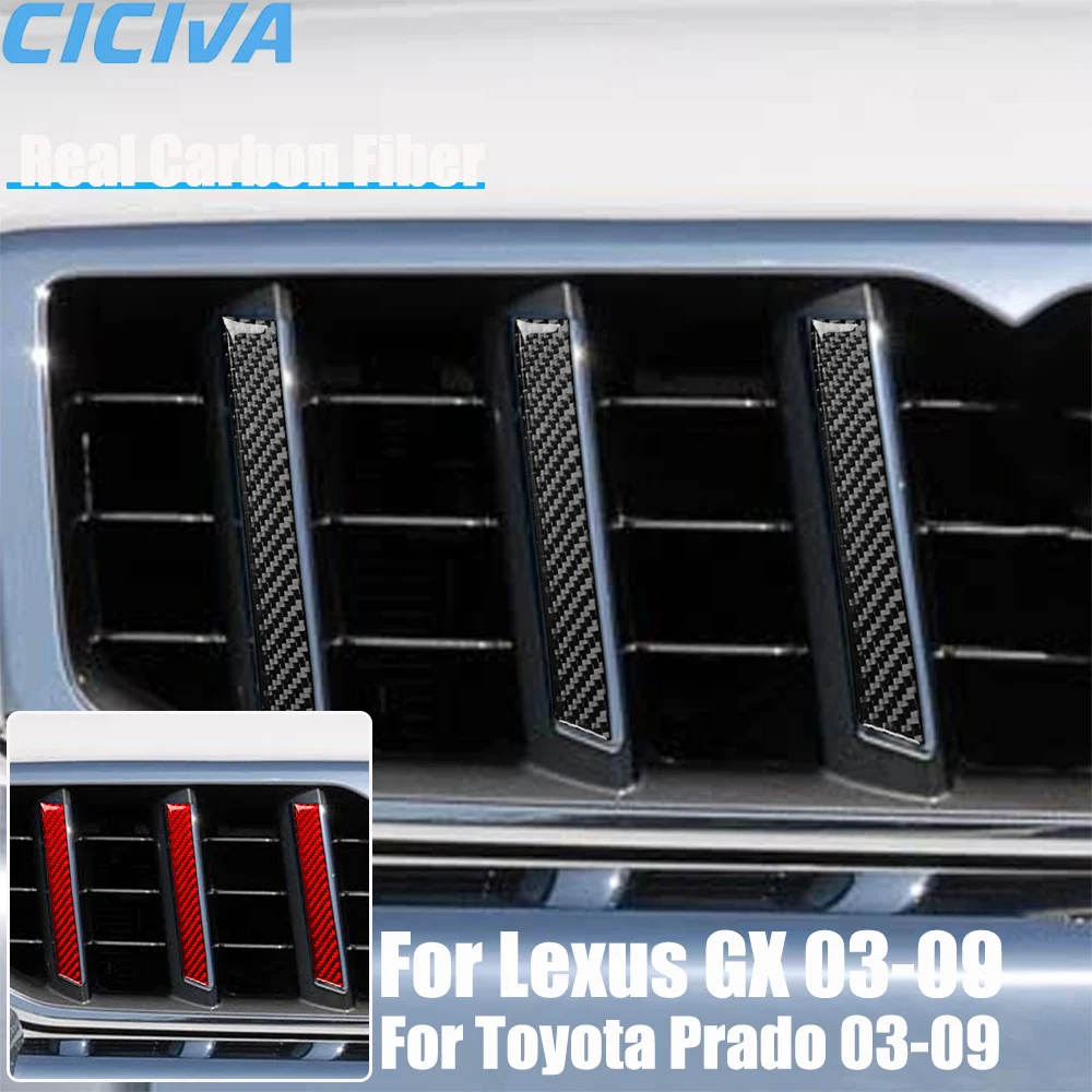 

Настоящее углеродное волокно, автомобильные аксессуары, решетка, декоративная полоса, мягкая наклейка для Lexus GX для Toyota Prado 2003-2009