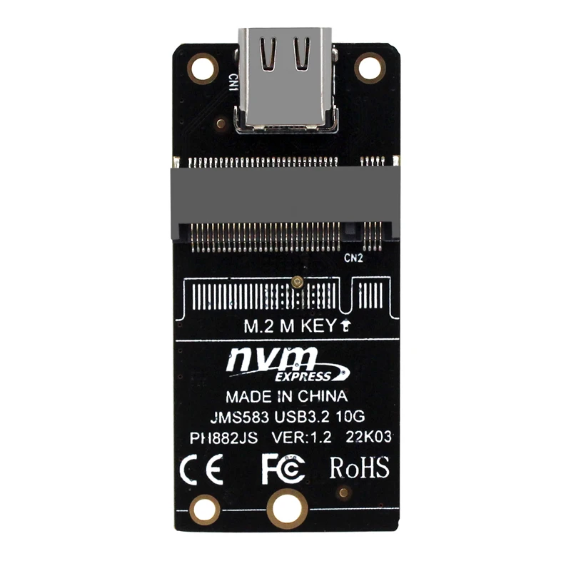 Nvme Usb Adapter Nvme Naar Usb 3.1 Type C 10Gbps Riser M2 Pcie Nvme Ssd Usb C Conveter JMS583 Chip M Sleutel Voor 2230 M.2 Ngff Ssd