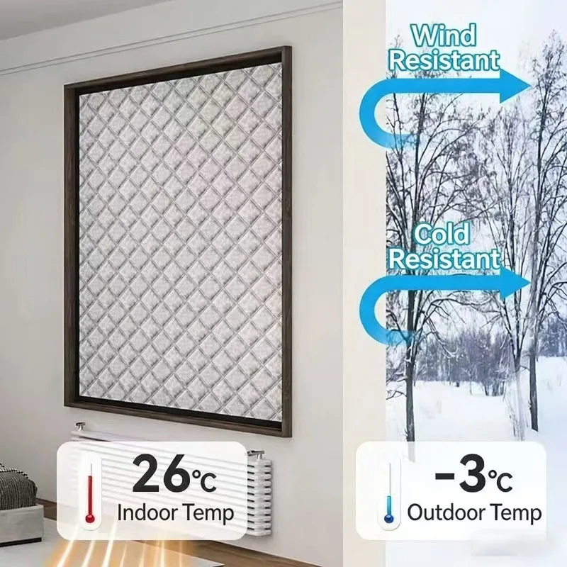 

Three-layer windproof and warm curtain, heat insulation, cold-resistant, windproof, dustproof cotton curtain, screen window