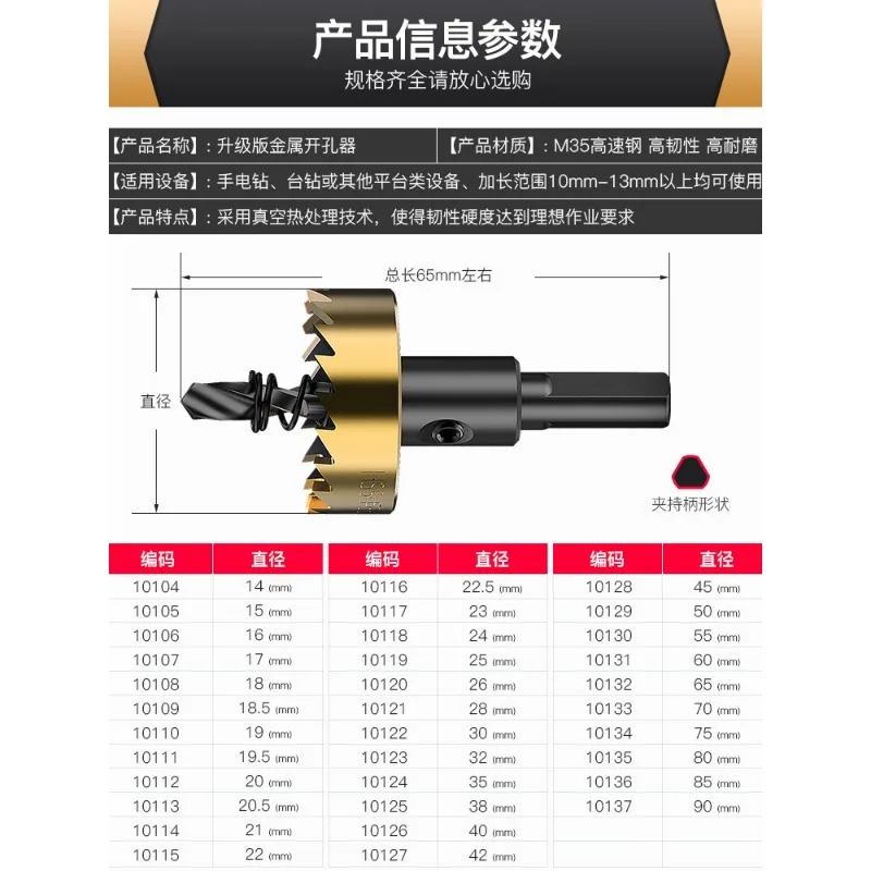 Stainless Steel Hole Saw Drill Bit, Alloy High Speed Steel Hole Cutter, Metal Sheet Round Hole Drilling & Reaming Tool
