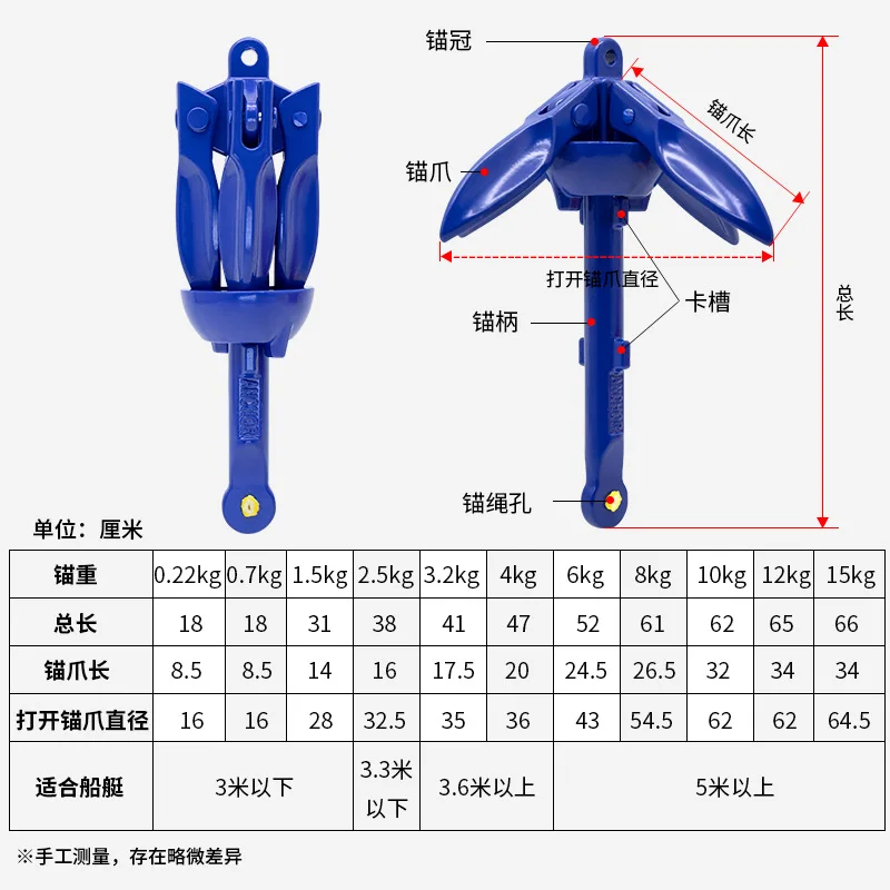 Kayak Anchor Kit Aluminum Folding Boat Anchor With 5M Rope And Buoy Folding Anchor Kit Folding Small Boat For Fast Boat