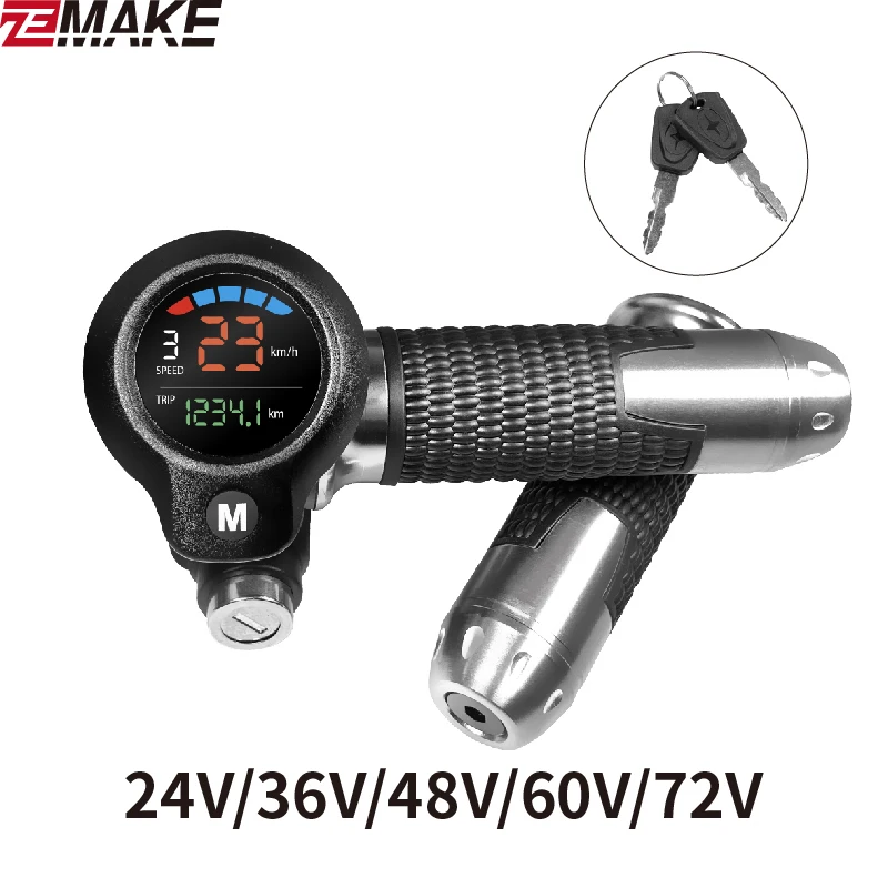 Bike Electric Scooter Accelerator Display Ebike Throttle Digital Monitor For Bicycle 24v36v48v60vElectric Scooter Trigger Zemake