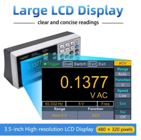 OWON XDM1041 XDM1241 Tisch-Digitalmultimeter 55.000 Zählungen True RMS 3,5 Zoll LCD-Strom Voltmeter Temperatur