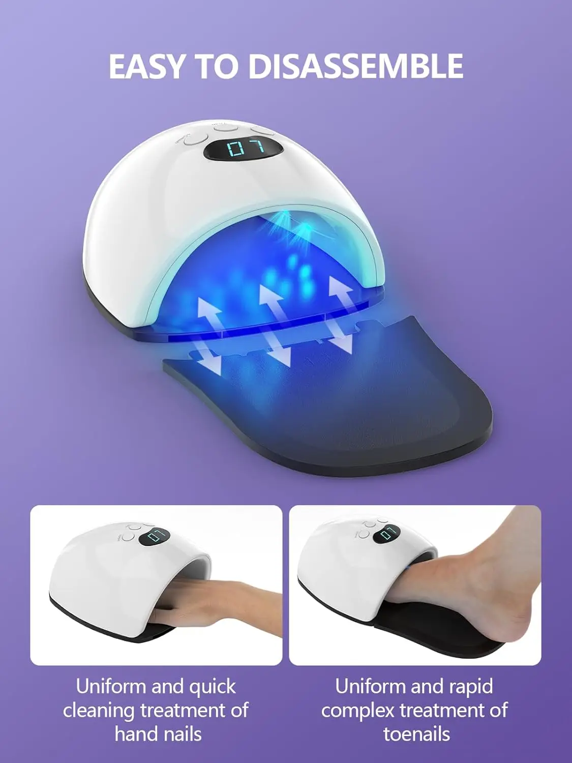 New Nail Fungus Laser Therapy Device Finger Toe 2 in 1 30*460NM Blue Light Anti Fungal Onychomycosis Toenail Nail Salons Tool