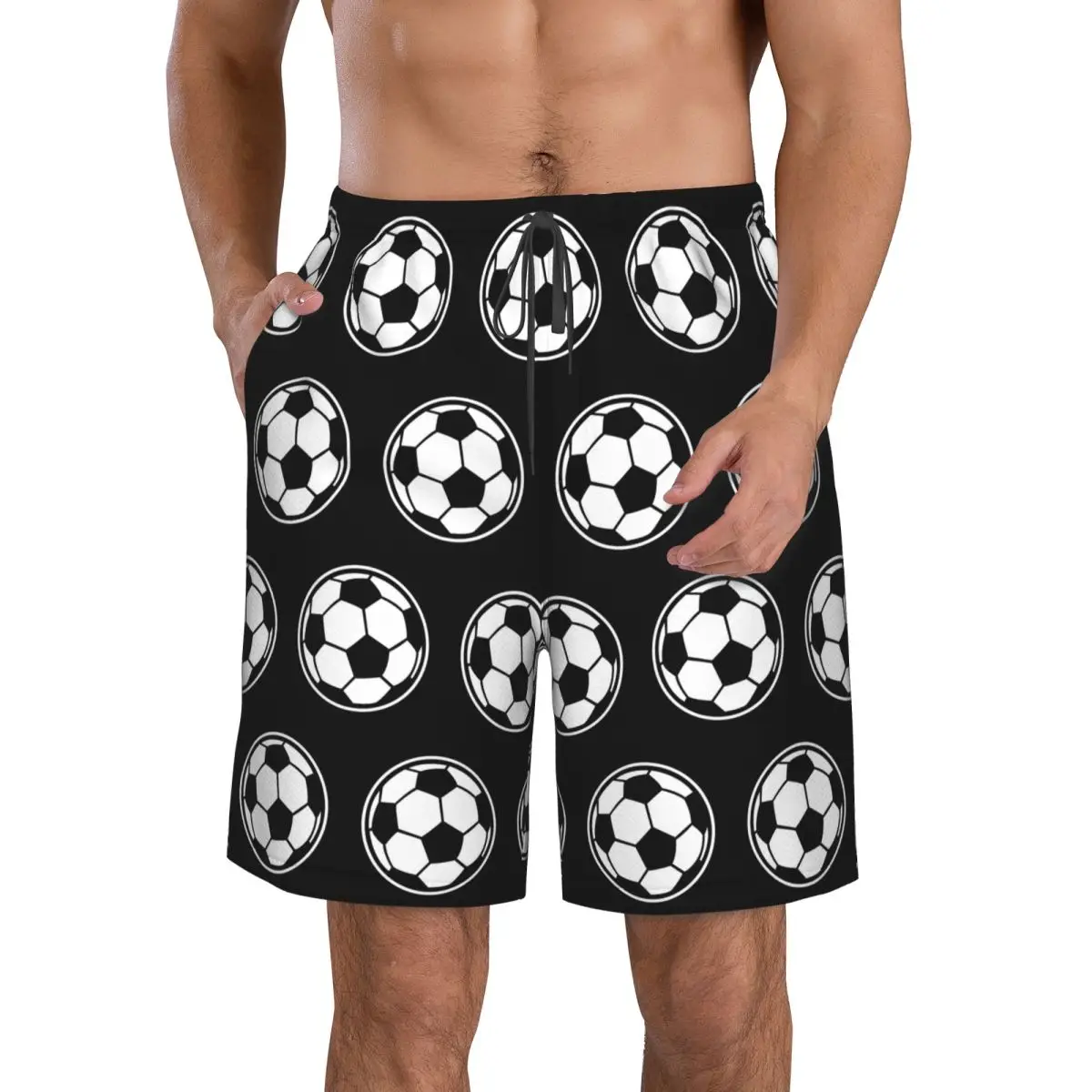 Soccer Ball Football Icon Trunks Beach Board Shorts Casual Quick Dry Swimming Summer Men Pants