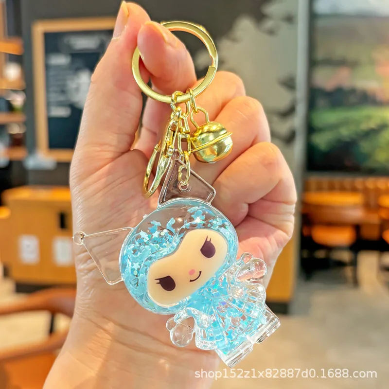 الرمال المتدفقة في فقاعة الزيت لطيف ورائع قلادة المفاتيح المدرسية الديكور هدية زوجين المفاتيح #6