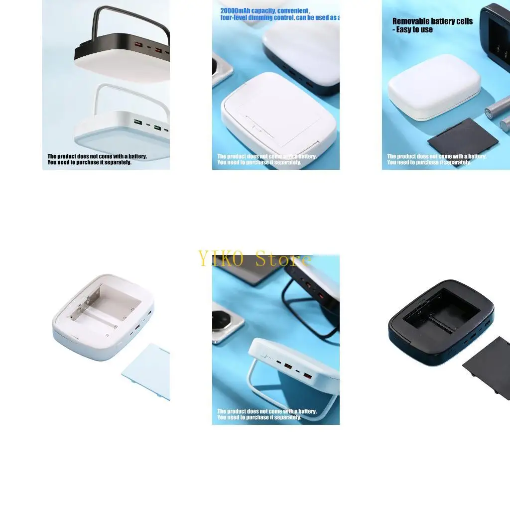 K32C ABS 21700 Battery Case Holder With Builts In LED Light For Camping Hiking