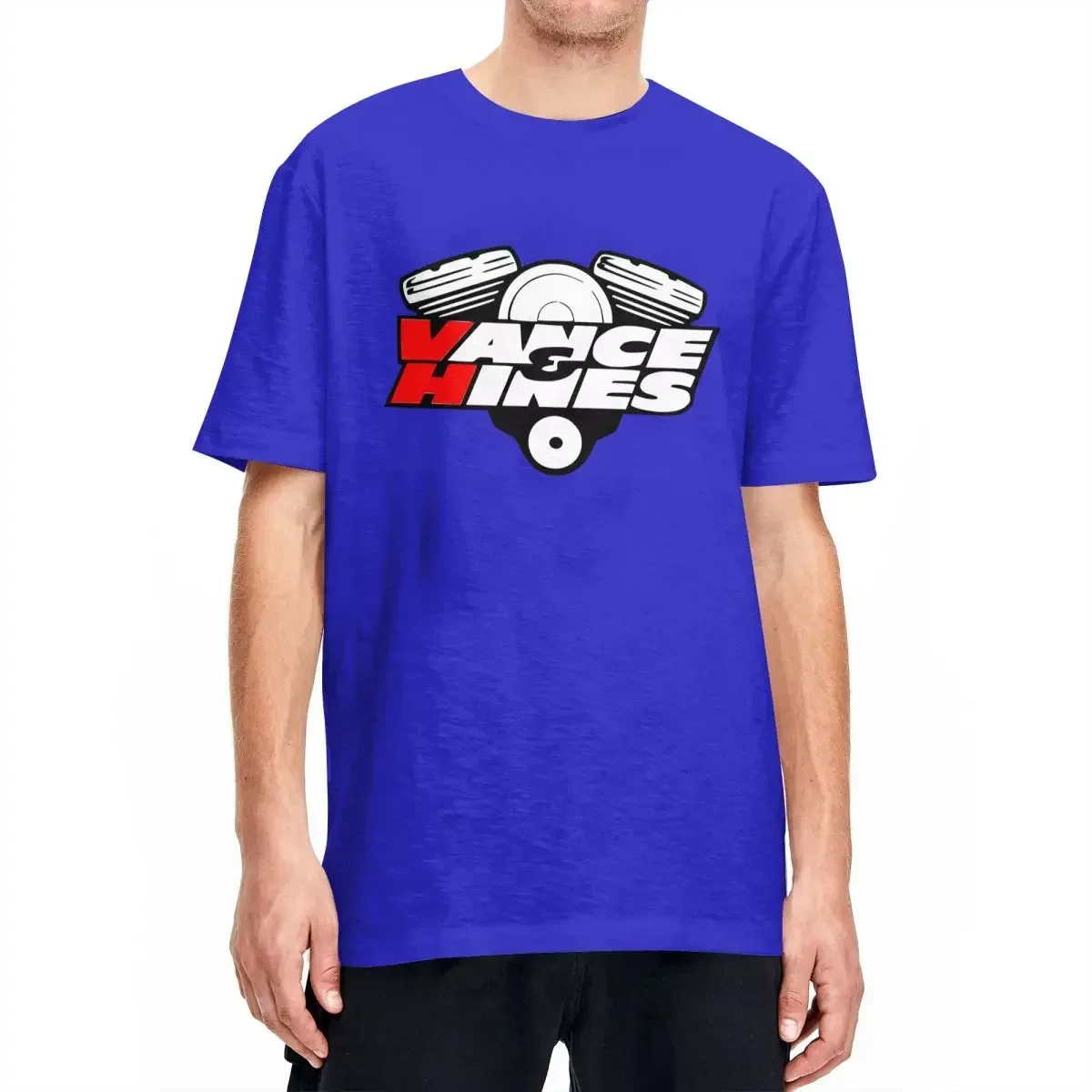 Cotton Hippie Tee Shirt For Men Short-Sleeved Loose Top Tees Vance And Hines T Shirt Summer Motorcycle Racing Classic T Shirts