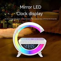 Wireless Charging Smart Clock RGB Light Bluetooth Speaker Alarm Clock with Colorful LED Light for Bedroom Home Office Decor