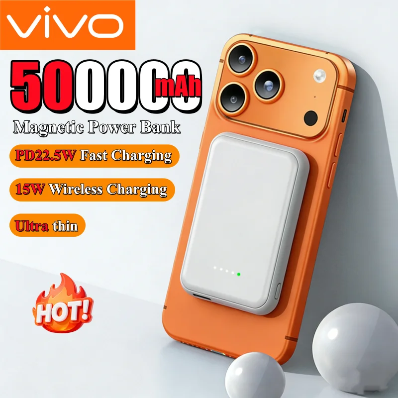 

VIVO новый 500000 мАч магнитный внешний аккумулятор большой емкости супер быстрая зарядка Powerbank портативный аккумулятор для iPhone Samsung Huawei