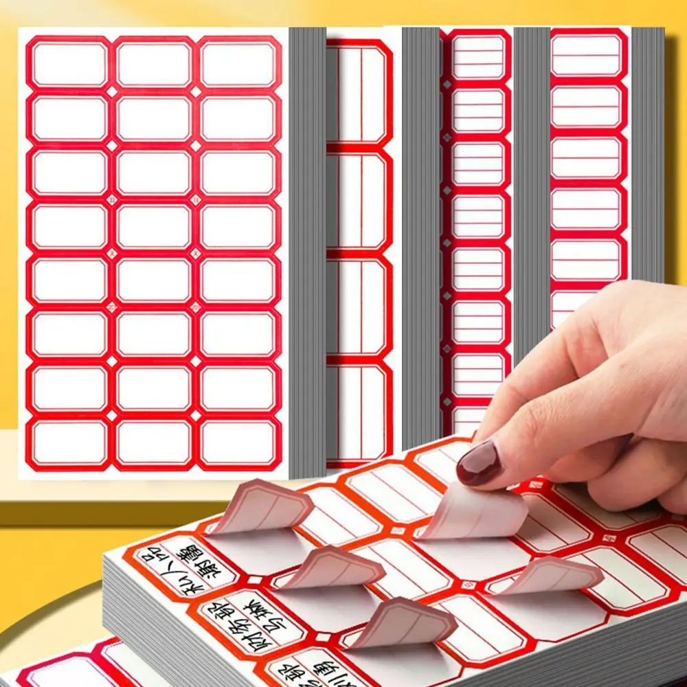 50 ورقة مكتوبة بخط اليد ورق ملصقات ذاتي اللصق أحجام متعددة ملصقات للتسمية الملونة ذاتية اللصق اسم العلامة ملصقات مكتب #2