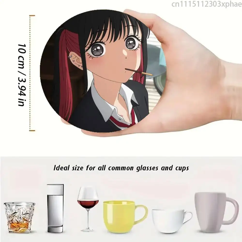 Nowa Sugaya D-Dress up Darling Elegant Wooden Coaster Handcrafted Wood Grain - Perfect for Coffee, Tea, Home, Bar Decor