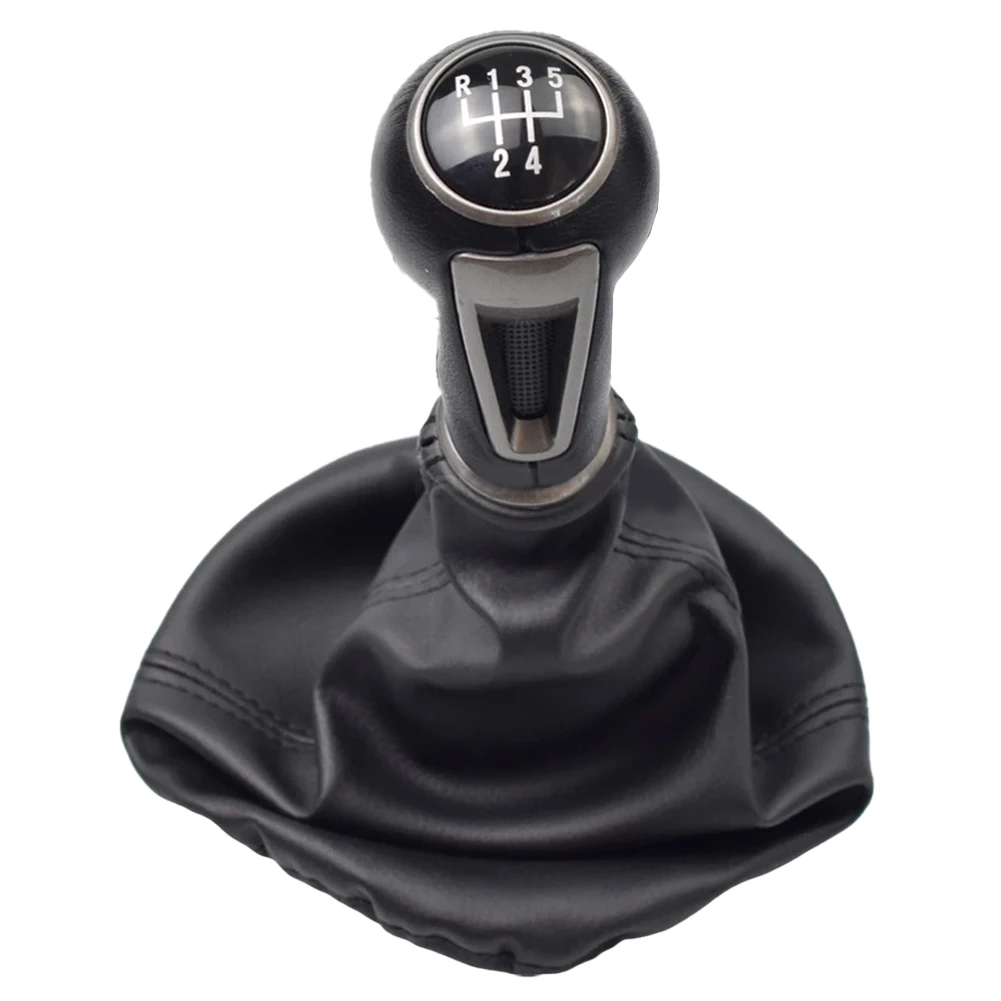 Black Abs 17*16*6.5cm 5/6 Speed Car Gear Shift Knob Gear Head With Leather And ABS For SEAT For IBIZA Replacement Car Accessorie