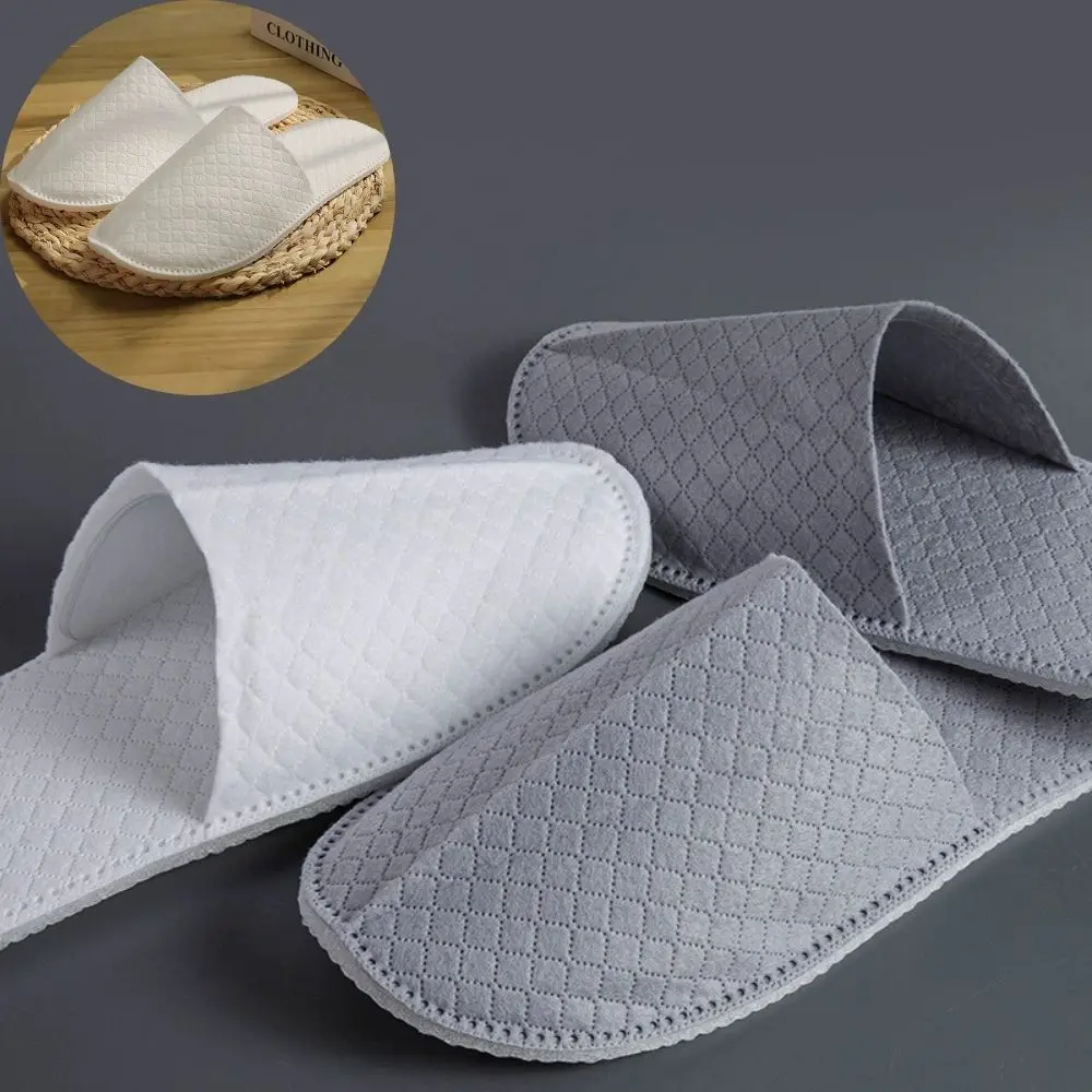 1 Pair Women Men Disposable Slippers Non-slip Home Guest Slippers Spa Hotel Slippers Solid Color Wedding Travel Shoes Wholesale