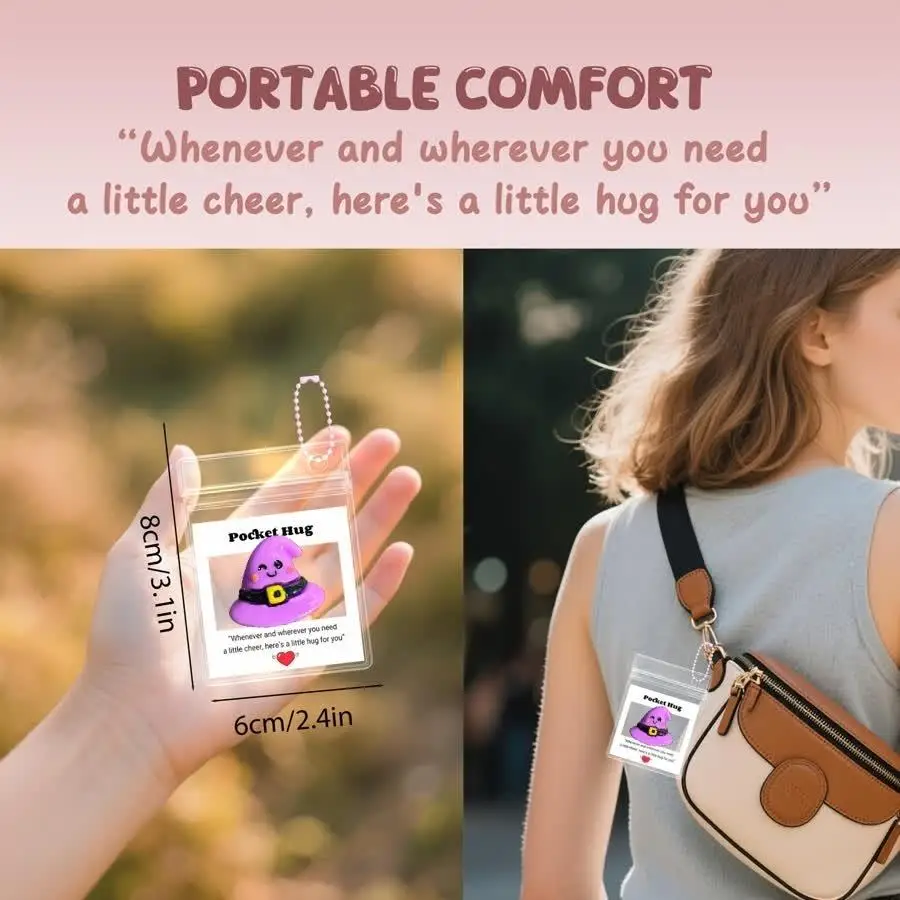 1/5/10/20/50/100 قطعة بطاقات تعانق الجيب التشجيع بطاقات عناق الجيب مع بطاقات تشجيع ورق الراتنج على شكل قلب ، ألوان متنوعة #6