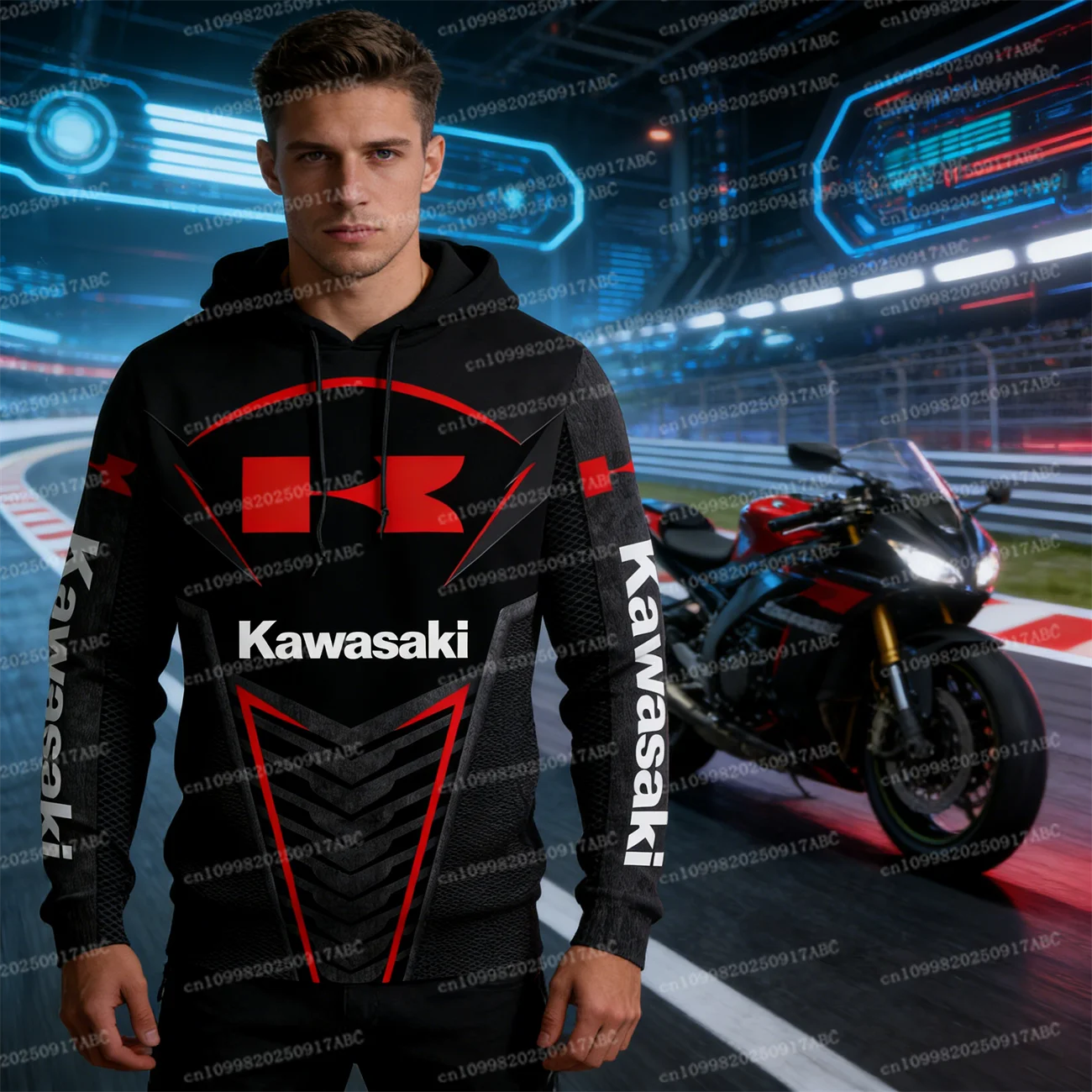 

(Kawasaki) Мужская толстовка с капюшоном Kawasaki Толстовка с капюшоном для экстремальных видов спорта Мотоциклетный мужской топ Высококачественная уличная женская толстовка с капюшоном