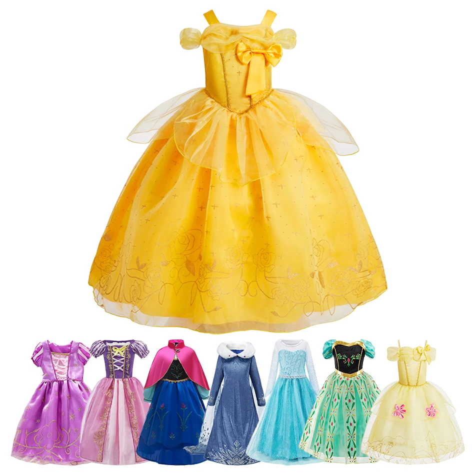 Children Bell Ball Luxury Dress Little Girls Princess Pageant Printing Vestidos Kids Christmas Halloween Party Cosplay Dresses