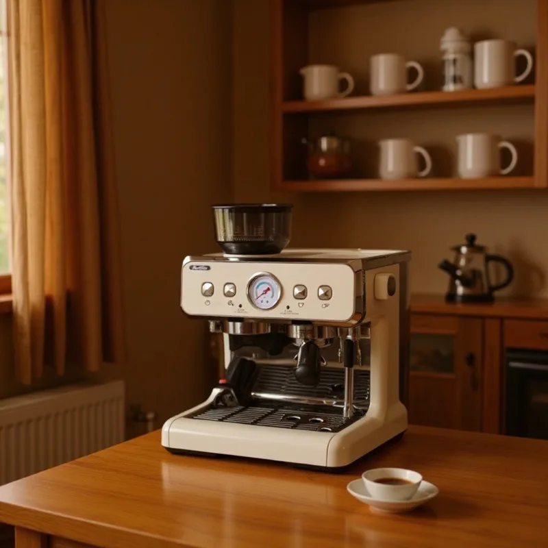 Semi-automatic coffee machine, milk foam grinding machine, Italian coffee retro style homemade