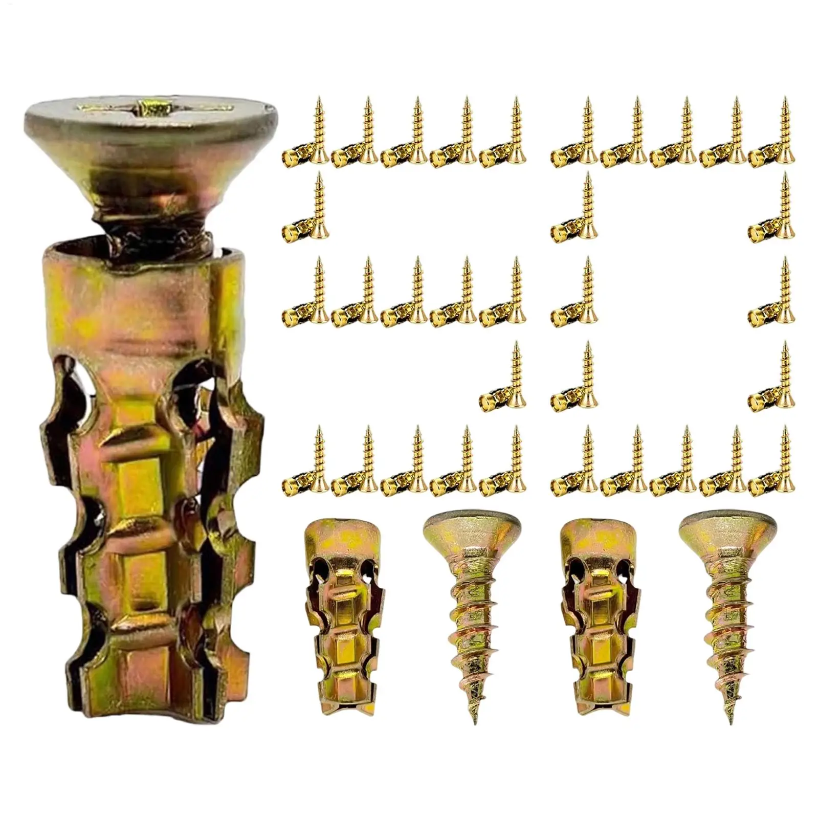 50Pcs Door Hinge Thread Repair Screws Short Expansion Wall Anchors Stripped Thread Repair Fixer Steel Self Tapping Screws