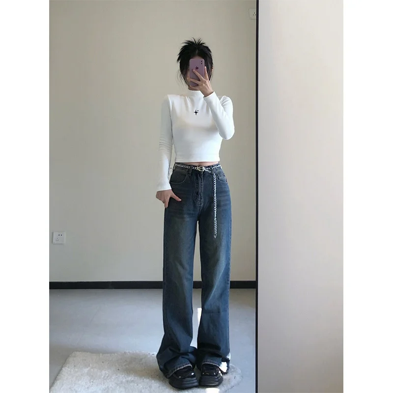 White f-High Collar Long Sve Thermal T-irt Women's ort Sle Fce-Lined Inner Wear Slim Fit Autumn Winter Top