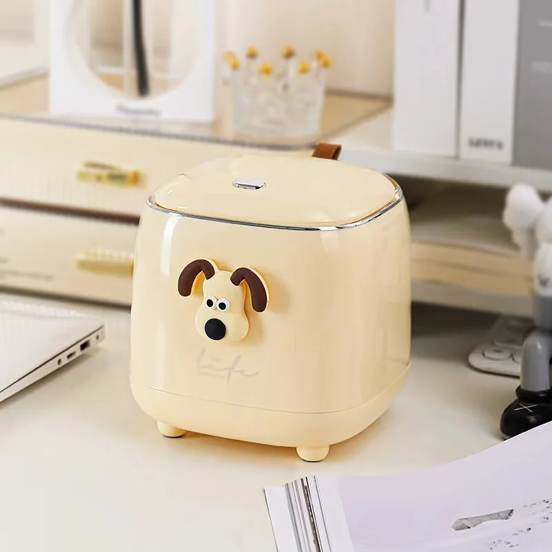 Light Luxury Style Desktop Small Trash Can Small Paper Basket Desk Storage Bucket