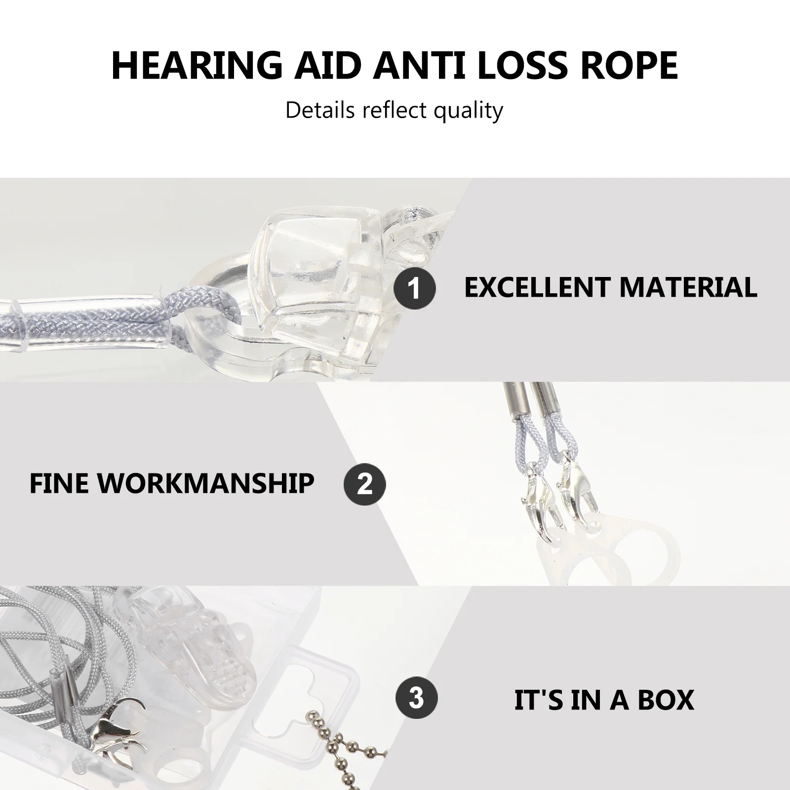 

Anti-lost Lanyard Hearing Aids Clip Seniors BTE Rope Portable Nylon Hanging Bracelet Wearing Aid Accessories Durable Practical