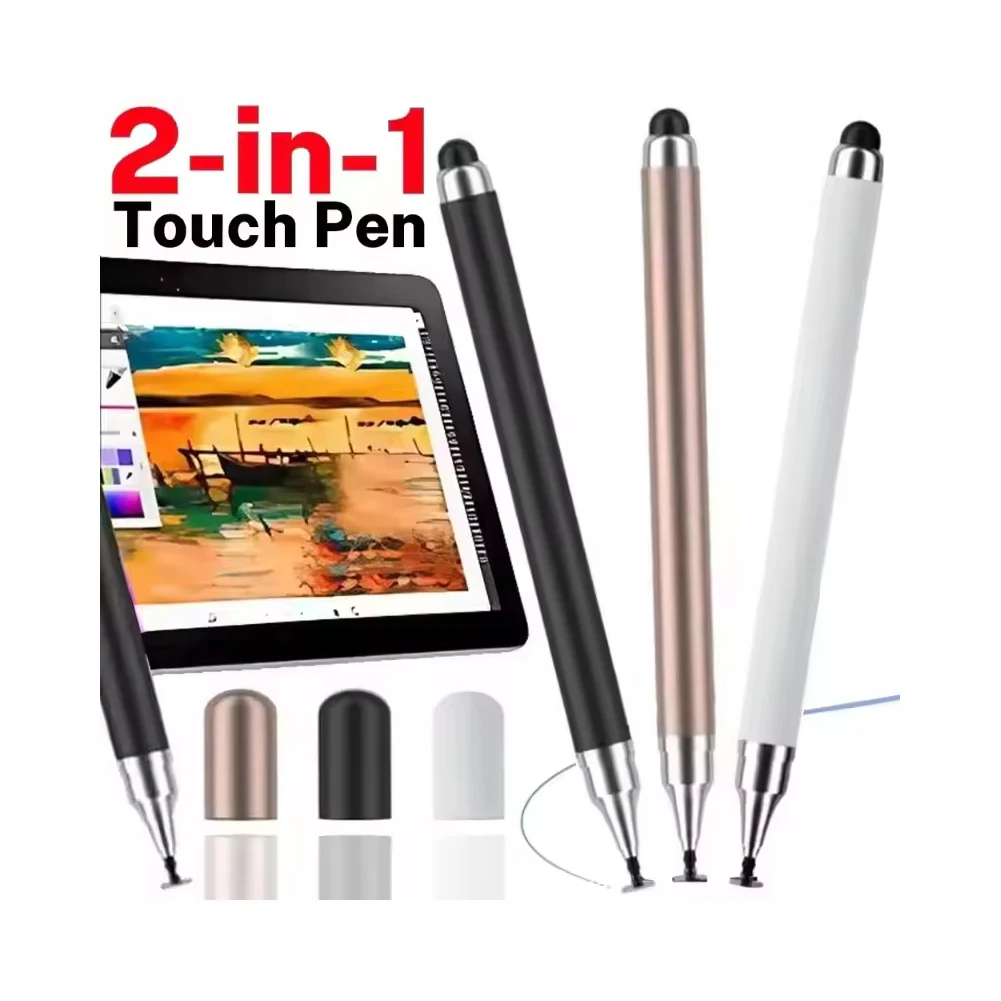 2in1 Stylus Pen Universal Drawing Tablet Capacitive Screen Touch Pens for Mobile Android Phone Smart Pencil Accessories