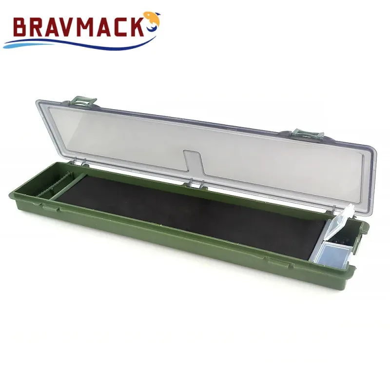 BRAVMACK 1pc Carp Fishing Box Stiff Hair Rig Board with Pins Carp Fishing Rig Box Wallet Rig Storage Box Fishing Tackle Box
