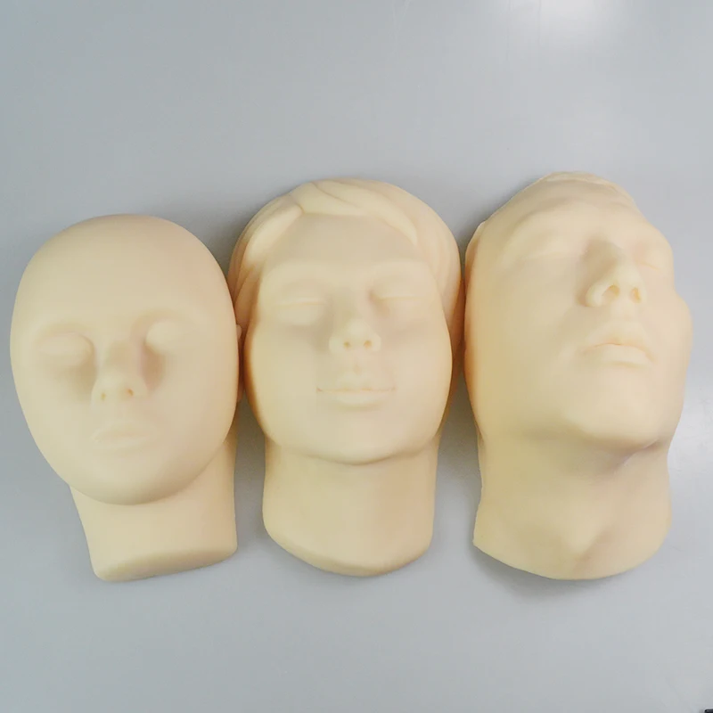 Micro-plastica silicone head mimics real facial beauty practice iniezione sutura skin thread carving modello femminile testa fittizia