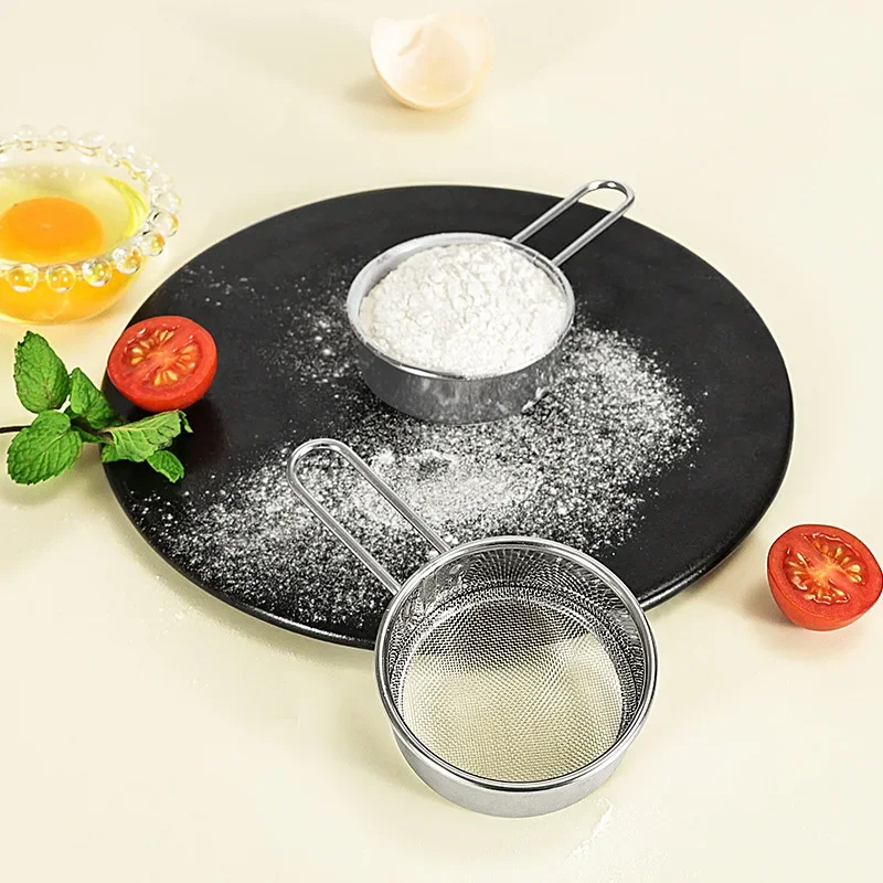

304 Stainless Steel Mini Powder Sugar Sieve 40 Mesh Filter Mesh Powder Sieve Cocoa Powder Spreader Baking Flour Kitchen Tool