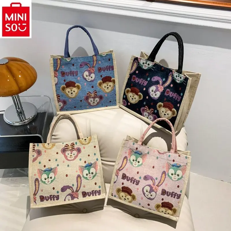 MINISO Disney Cartoon Big Feixiong Large Capacity Work Canvas Handbag Student Fashion Commuting Tote Classbag