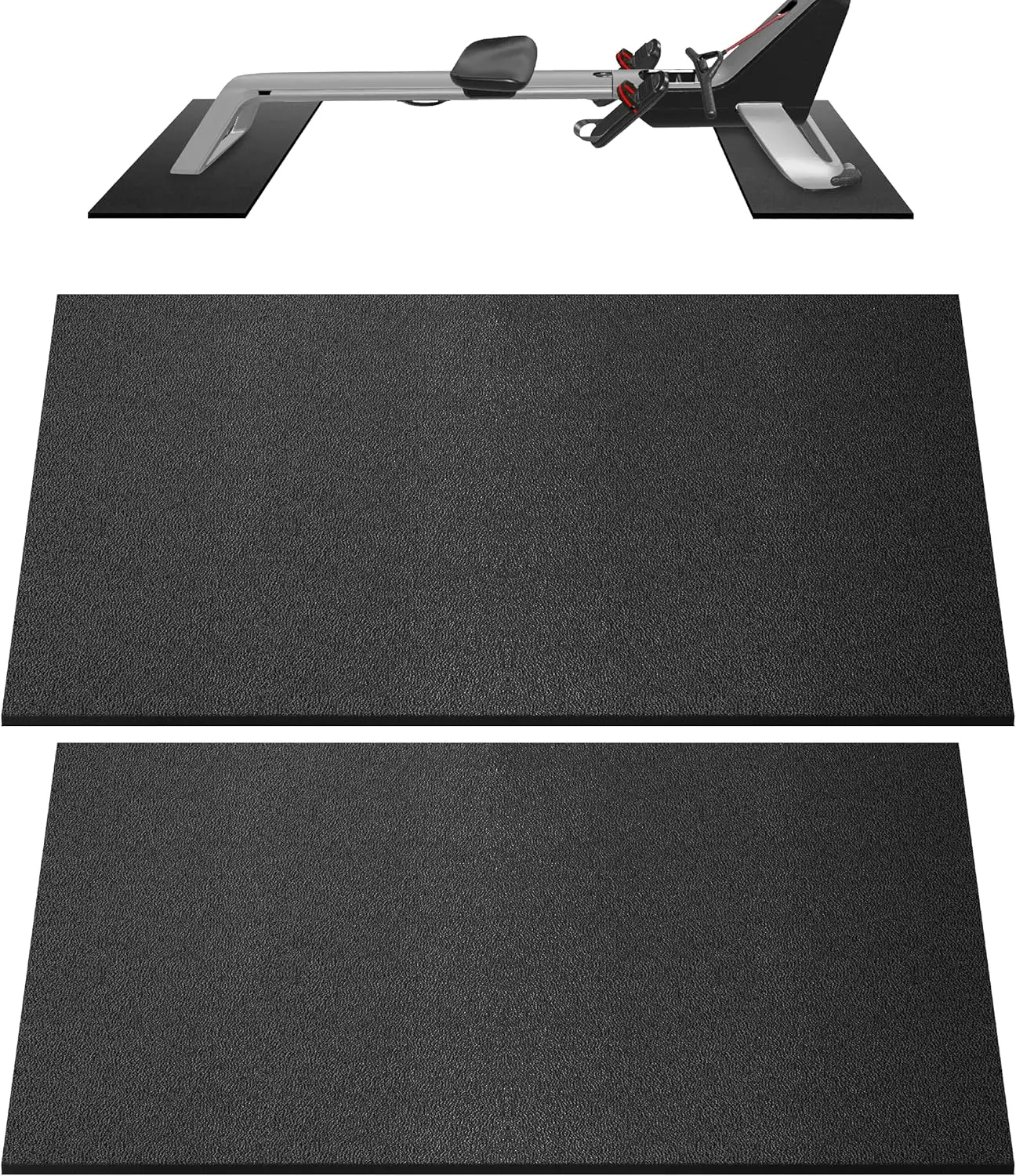 

6mm Double Mat for Peloton Bike & Concept2 Rower, Non-Slip Floor Protector, Home Gym Accessories