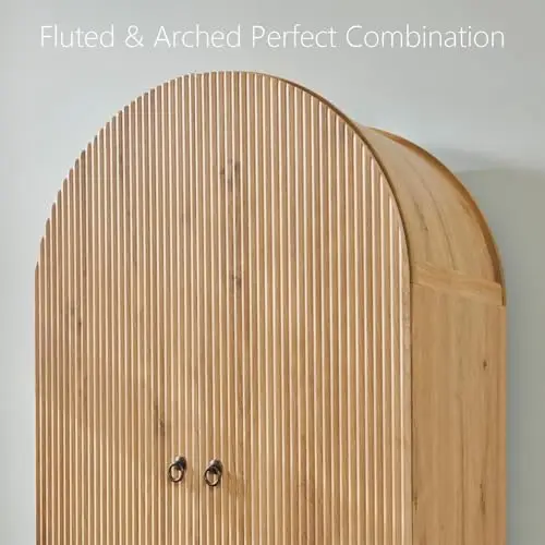 خزانة مخزن مقوسة مخددة، طول 71 بوصة مع أرفف قابلة للتعديل ودرجين، وحدة تخزين المطبخ قائمة بذاتها