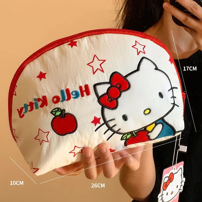 

Милые женские клатчи Hello Kitty, косметичка с героями мультфильмов, портативная большая вместительная косметичка на молнии для девочек, стирка для девочек