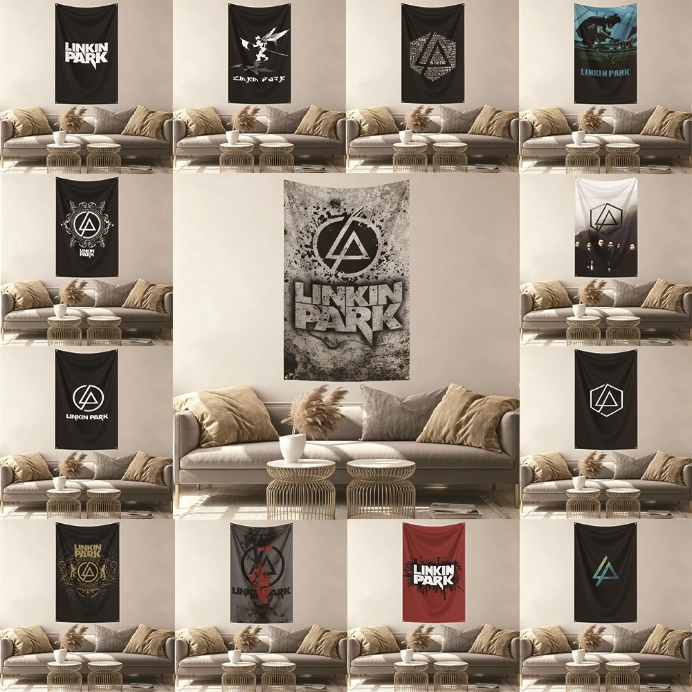 Linkin Park Music Flag Banner Vivid Color Fade Resistant With Metal Grommets Outdoor Garden Yard Indoor Dorm Room Wall Hanging D