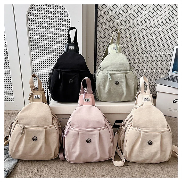 

Large Capacity Backpack Bag Women's New Lightweight Small Backpack 100 Shoulder Chest Bag Fashion Texture Crossbody Bag