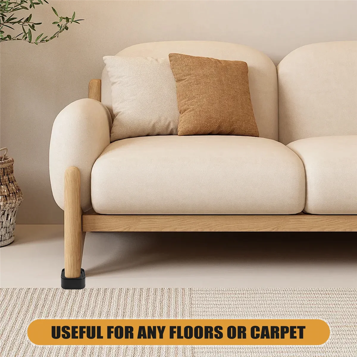 B60A Furniture Risers Adjustable Bed Risers 1.38In Stackable Heavy Duty Bed Lifts Risers Square Bed Raising Blocks 16 Pcs