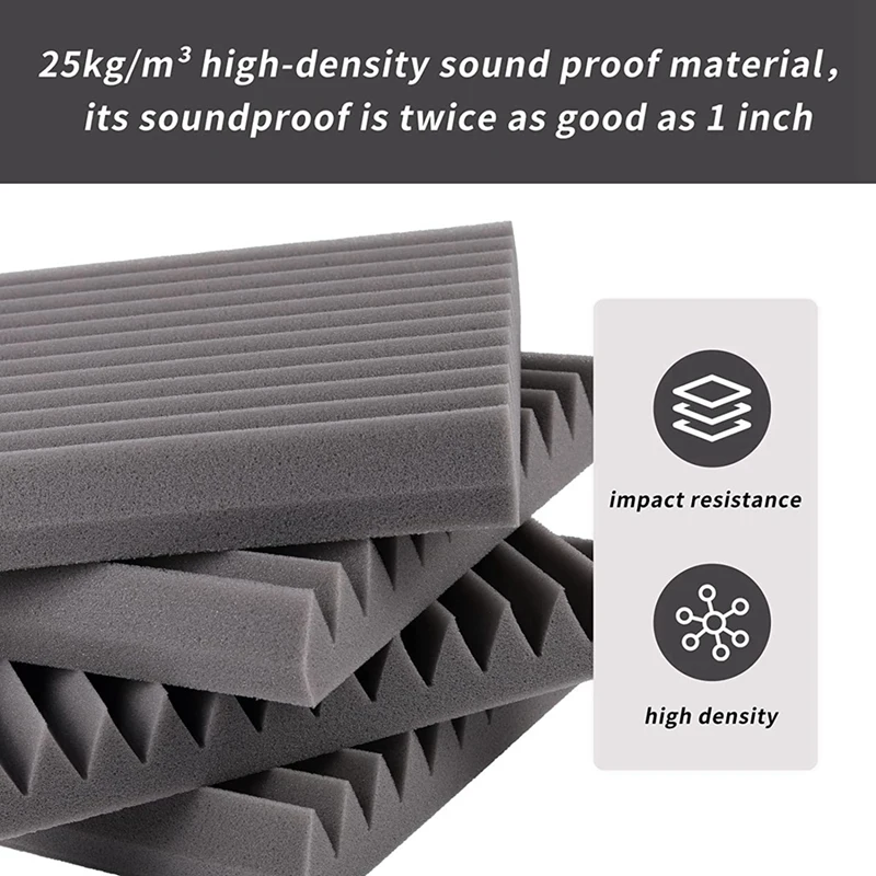 Acoustic Foam Panels 12 Pcs, Soundproof Wall Panels 30X30x5cm, High Density Sound Absorbing Panel For Walls