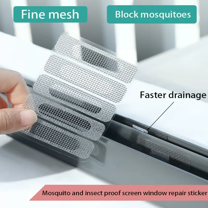 Mosquito repellent patch for screen window water outlet water hole for window drainage leakage hole patch mesh hole repair patch