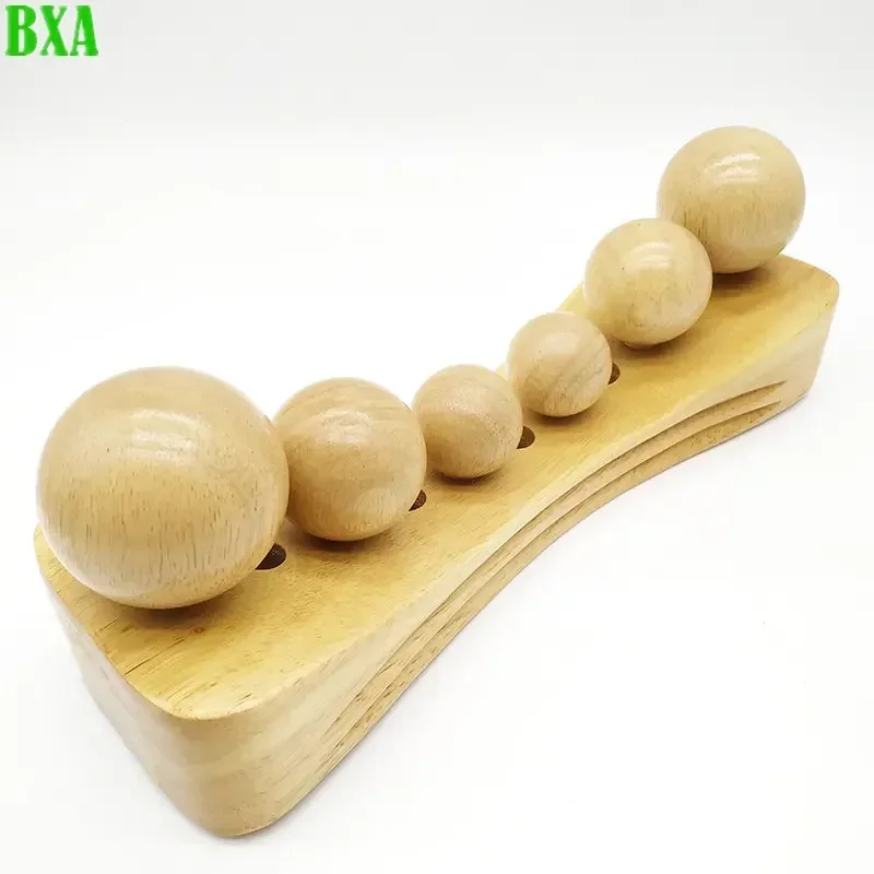 Wooden Back Massager Psoas Muscle Buttocks Release Trigger Point Therapy Massage Tool Physical Therapy of Occipital Bone