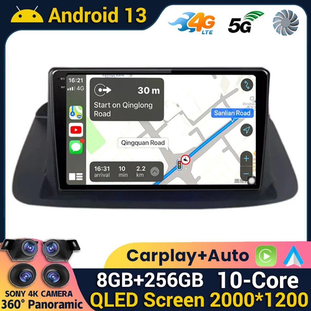 Android 13 Auto Carplay para Honda Accord, rádio do carro, leitor multimídia, Navi Head Unit, GPS, DSP, QLED, 2008, 2009, 2010, 2011, 2012, 2013