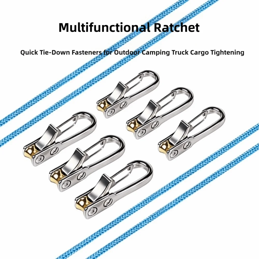New Knot-Free Rope Tensioner Set Roller Easy Operation Paracord Adjusters Heavy-duty Quick Adjust Buckle for Camping Boating