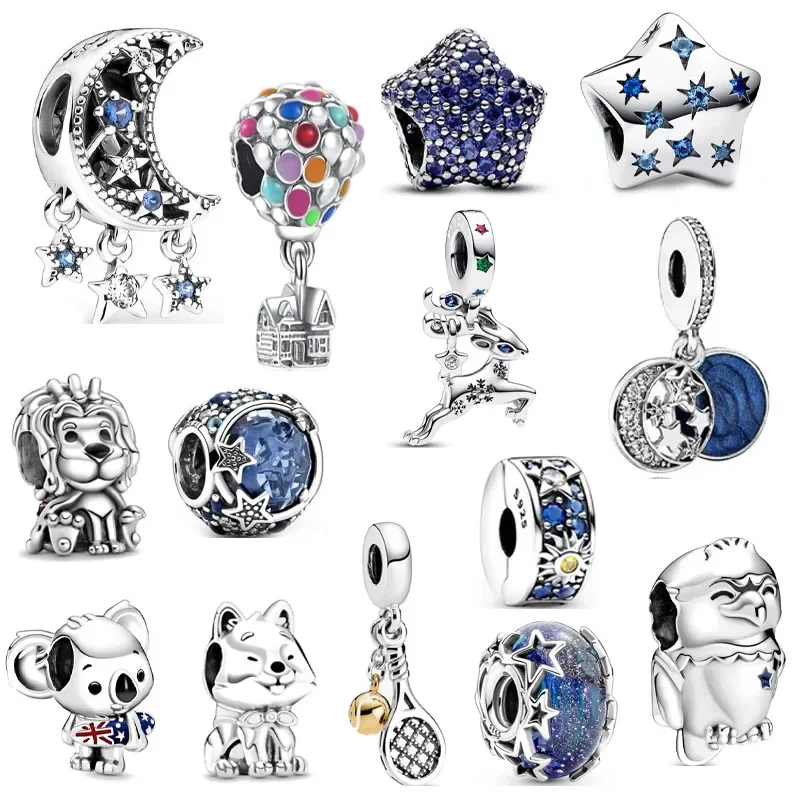 

Fit Original Pandora Charms Bracelet 925 Sterling Silver Lion Koala Eagle Dog Badminton Charm Bead DIY Jewelry Making Berloque