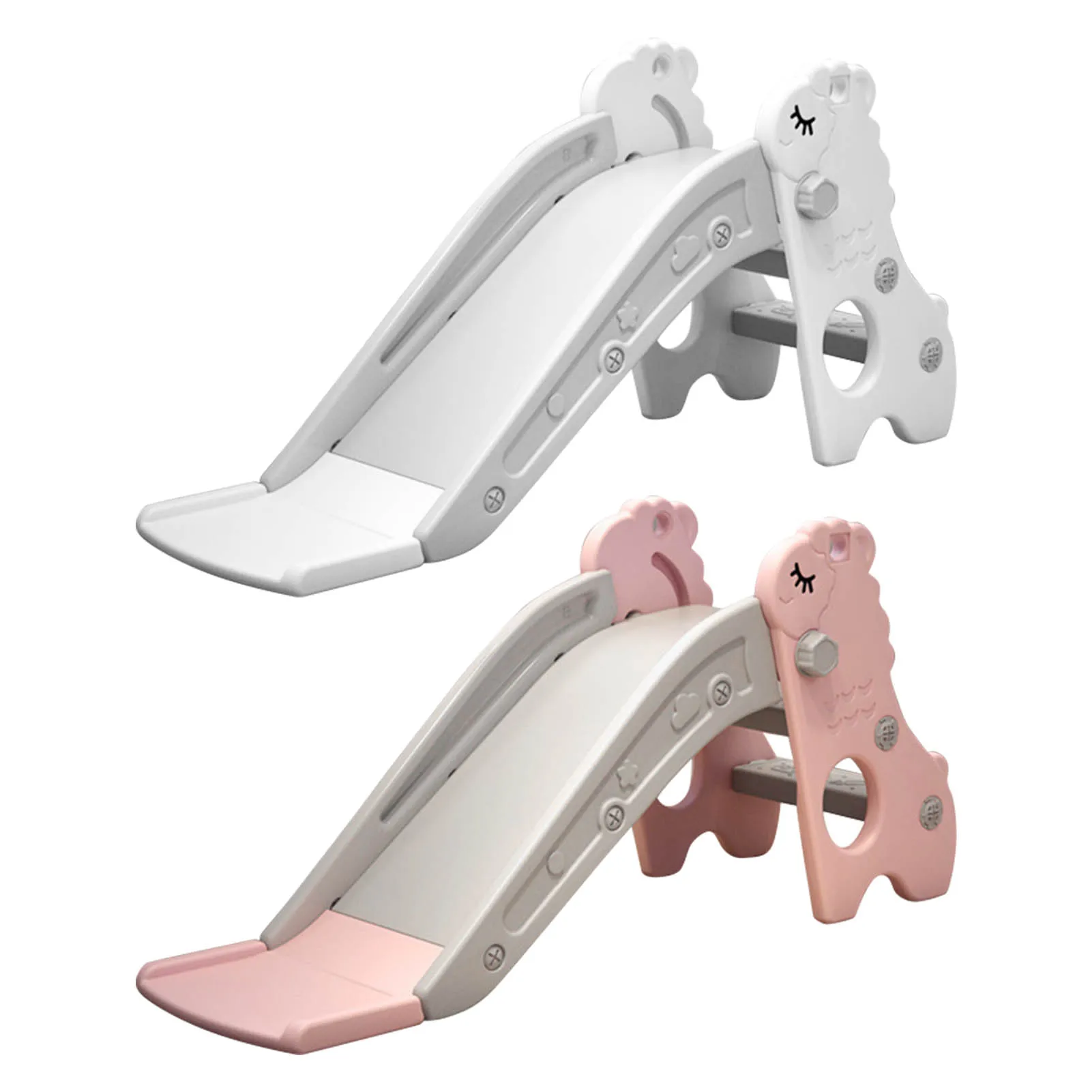子供用室内滑り台、自立式折りたたみ2段階段、安定したベースクライマー、幼児・子供用クライマープレイスライド
