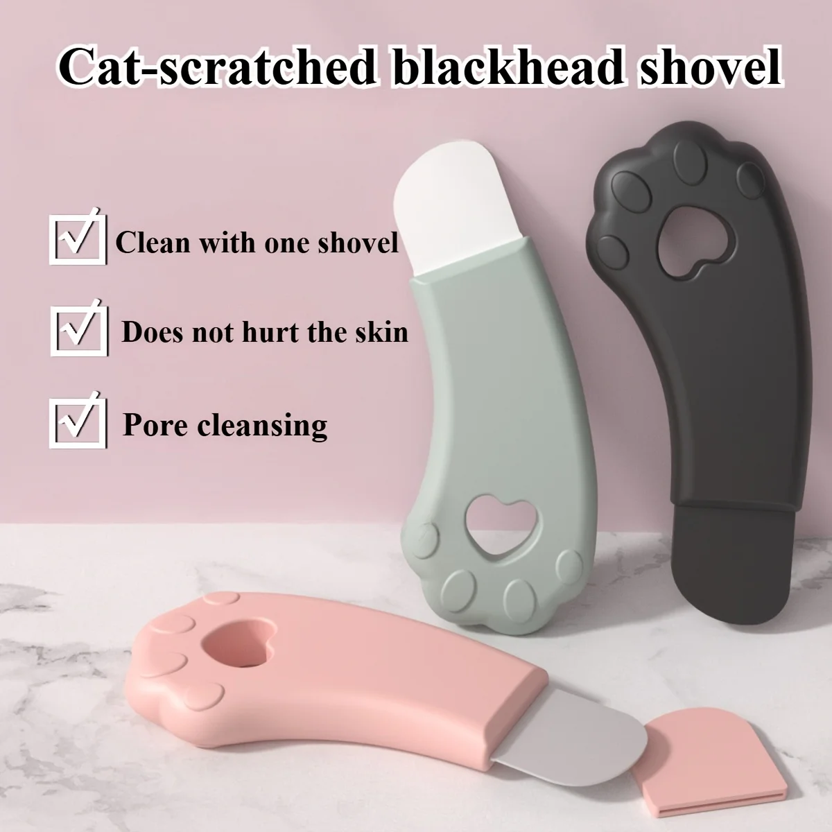 Nouvel outil d'élimination des points noirs de patte de chat, parfait pour éliminer les boutons et les imperfections, nettoyage doux des pores, exfoliant, facile à H